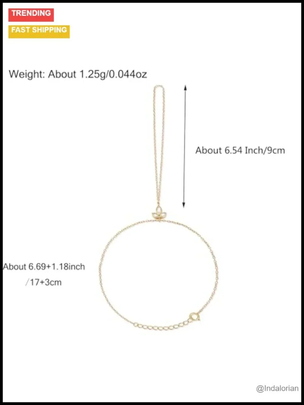 14K Gold Plated 925 Sterling Silver Hand Chain Bracelet Dainty Adjustable